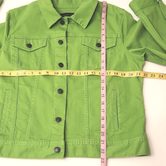 Talbots Bright Green Jean Jacket - Picture 9 of 12